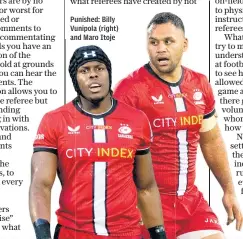  ?? ?? Punished: Billy Vunipola (right) and Maro Itoje