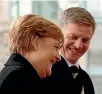  ?? PHOTO: REUTERS ?? Prime Minister Bill English meets with German Chancellor Angela Merkel.