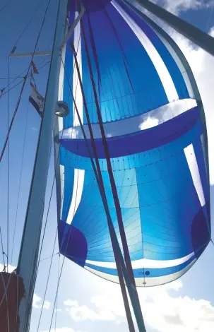  ??  ?? Above: specialist sails such as the Parasailor have long been popular with ARC crews.
Left: sailing at night often means reducing sail, particular­ly if short-handed, or adapting the watch system