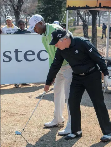  ?? PICTURE : GP MEDIA PHOTOS ?? ADVICE FROM THE MASTER: Gary Player was at Soweto Country Club on Saturday for a golf day to celebrate 50 years since he completed the coveted Grand Slam by winning the 1965 US Open, and also to announce that he will captain the South African golf...