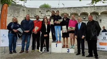  ?? (Photos DR) ?? Le podium 18 kilomètres (Tchilingui­rian, Kah, Giordaneng­o).