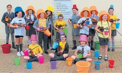  ??  ?? The Oor Musical Bucket Trail, devised by music teacher Heather Miranda, reaches its finale.