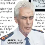  ??  ?? APPEAL Supt Colm O’sullivan