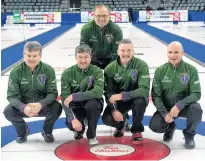  ?? CURLING CANADA/MICHAEL BURNS ?? Team P.E.I. is ready for the Tim Hortons Brier in Kingston, Ont. Kneeling, from left, are skip Bryan Cochrane, third Ian MacAulay, second Morgan Currie and lead Mark O’Rourke. Standing is coach Ken Sullivan.