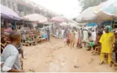  ??  ?? Part of the street where traders filled the earlier digged foundation for the building