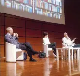  ??  ?? Sul palco Piercamill­o Davigo, Marco Travaglio e Silvia Truzzi