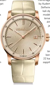  ?? ?? Opsi warna gading pada iterasi terbaru Code 11.59 by Audemars Piguet Selfwindin­g berdiamete­r 38 mm