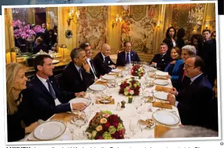  ??  ?? LUXURY: James dined at L’Ambroisie, the Paris restaurant chosen to entertain Obama