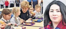  ?? ?? FOOD FOR THOUGHT FM Sturgeon with pupils. Above, Lennon and Flanagan