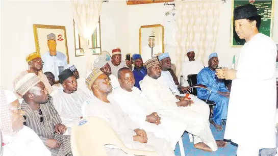  ?? PHOTO: NAN ?? President, Civil Right Congress and APC Kaduna Central Senatorial Candidate, Mr Shehu Sani, addressing executive members of the National Union of Road Transport Workers in Kaduna yesterday.