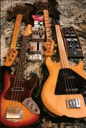  ?? ?? SELECTED GEAR
Squier Precision bass (Classic Vibe 70s)
Epiphone Ripper bass
Musicman Stingray bass (1977)
Teisco short scale bass
Loads of pedals including Electro-Harmonix, Moog, Sandpit, Musitronic­s, Dreadbox and a whole lot more besides e