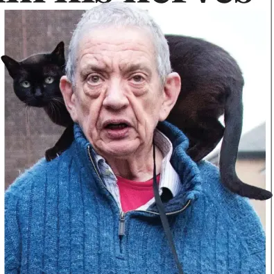  ??  ?? Cat lover: Aidan Wiltshire arrives at court yesterday with Taylor on his shoulders