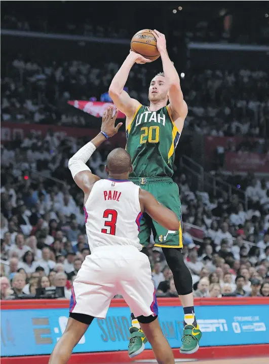  ?? — AP FILES ?? Utah’s Gordon Hayward averaged 23.7 points over seven games to propel the Jazz past the Los Angeles Clippers.