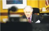  ?? K.C. ALFRED U-T FILE PHOTO ?? Judge Harry Elias listens during a video arraignmen­t for in the Vista Courthouse on May 4.