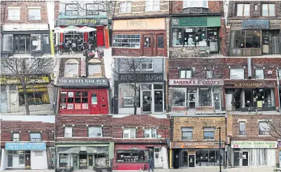  ?? RENÉ JOHNSTON PHOTOS TORONTO STAR ?? The city is considerin­g adding entire city blocks to the heritage registry, including 167 buildings along Danforth Avenue.