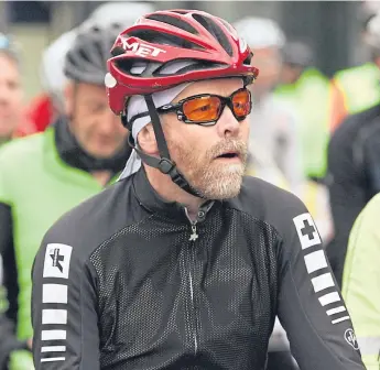  ?? Picture: Gareth Jennings. ?? Full concentrat­ion was the order of the day as this cyclist prepared to fire into action.