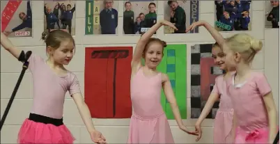  ??  ?? The Ballet Girls (1st class): Emma Carley, Tessa Lane-Joynt, Ellen Doyle and Sophie Bates dancing to ‘Dance of the Sugar Plum Fairy’.