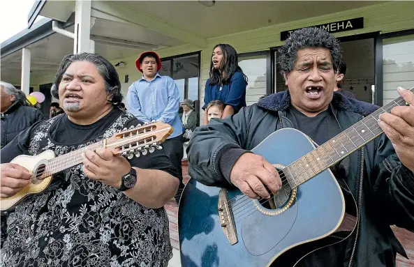  ?? DOUG FIELD/STUFF ?? Whaea Hush and Matua John entertain at Te Aitarakihi Multi Cultural Centre on Waitangi Day.