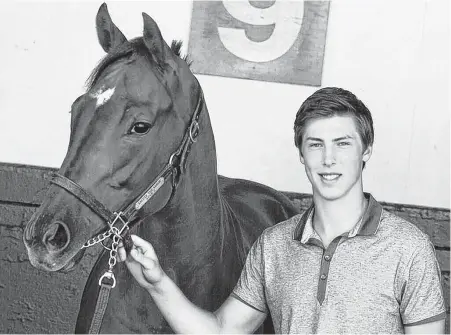  ?? CONTRIBUTE­D/POSTMEDIA ?? Ryan Nugent-Hopkins with his race horse Zenya on July 2013.