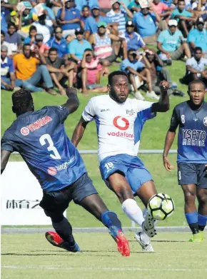  ?? Photo: OFC ?? Action from the Lautoka and Marist FC at Churchill Park on April 22,2018.
