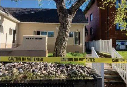  ?? ?? The fire-damaged Wellspring Health Access clinic on 25 May 2022, in Casper, Wyoming. Photograph: Mead Gruver/AP