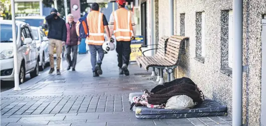  ?? LISA BURD/STUFF ?? Complaints about people sleeping rough in New Plymouth has quadrupled in the last year.