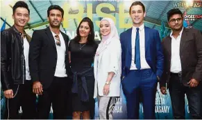  ??  ?? Inspiring portrayal: (From left) Tan, Remy, Sangeeta, Mira, O’Dea and Shashi posing for photos after the press conference at Kompleks Studio Merdeka Finas in Ampang.