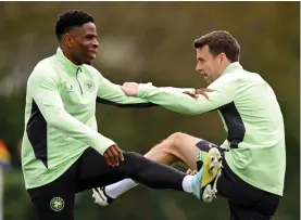  ?? ?? Balancing act: Chiedozie Ogbene and Seamus Coleman