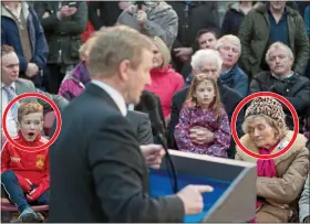  ??  ?? SCintillat­ing: Taoiseach Enda Kenny’s passion failed to ignite some of this audience at Shaw Commercial­s on his Castlebar home turf yesterday