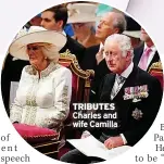  ?? ?? TRIBUTES Charles and wife Camilla