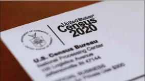  ?? AP PHOTO BY PAUL SANCYA ?? This Sunday, April 5, 2020, file photo shows an envelope containing a 2020 census letter mailed to a U.S. resident in Detroit. On Tuesday, Oct. 13, 2020, the U.S. Supreme Court stopped the once-a-decade head count of every U.S. resident from continuing through the end of October.