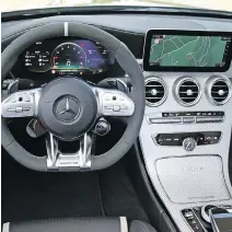  ??  ?? The AMG C 63 features a flat bottom steering wheel.