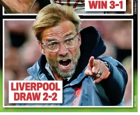  ??  ?? LIVERPOOL DRAW 2-2