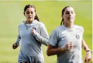  ?? Stephen Lam/The Chronicle ?? Bay FC captain Alex Loera, left, missed last week’s loss to the Spirit due to an “internal club matter.”