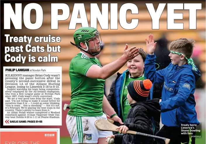  ?? SPORTSFILE ?? Treaty hero: Limerick’s Shane Dowling with fans