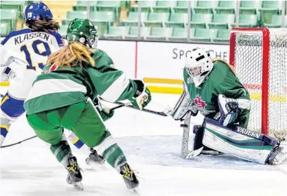  ?? SUBMITTED ?? Goalie Shaylin McFarlane played for Team New Brunswick at the Canada Games earlier this year in Red Deer, Alta. She is joining the UPEI Panthers this fall.