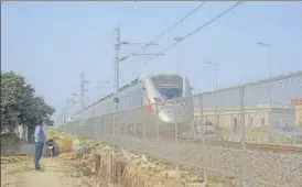  ?? SAKIB ALI/ HT PHOTO ?? The Regional Rapid Transit System track at the Duhai station in Ghaziabad. During the trial run, the RRTS trains will attain a running speed of 160kmph, NCRTC officials said on Thursday.