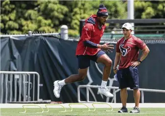  ?? Brett Coomer / Staff photograph­er ?? As the Texans played their preseason finale Saturday, a national report cited “mounting chatter” that Deshaun Watson will be traded soon — leaks that won’t help Nick Caserio get maximum value.