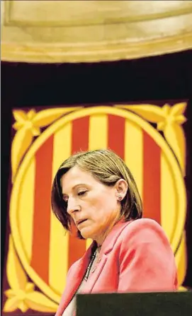  ?? ÀLEX GARCIA ?? Carme Forcadell, ayer, durante el debate parlamenta­rio