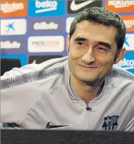  ?? FOTO: PEP MORATA ?? Ernesto Valverde ayer en la sala de prensa