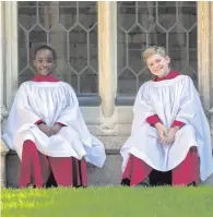  ?? PA ?? Members of St George’s Chapel Choir Nathan Mcharo (9) and Leo Mills (11) before a rehearsal yesterday ahead of the wedding of Prince Harry and Meghan Markle on Saturday
