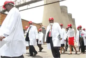  ?? — Picture by Innocent Makawa ?? Members of the Parliament­ary Portfolio Committee on Energy and Power Developmen­t tour the Harare thermal power station yesterday.