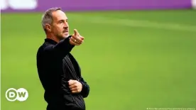  ??  ?? Adi Hütter has overachiev­ed at Frankfurt but will soon leave