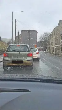  ?? ?? ●●Traffic piles up in The Glen during roadworks earlier in the year.