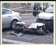  ?? ?? SCENE Motorbike after Ukrainian woman was hit