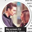  ??  ?? Big screen: Ed and Felicity Jones in Chalet Girl