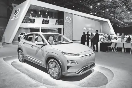  ?? MARK VERGARI/SPECIAL FOR USA TODAY ?? The Hyundai Kona’s 250-mile range is 12 miles more than General Motors’ Chevrolet Bolt.