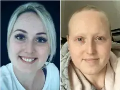  ??  ?? Sarah Boyle before she was wrongly diagnosed with breast cancer and after treatment