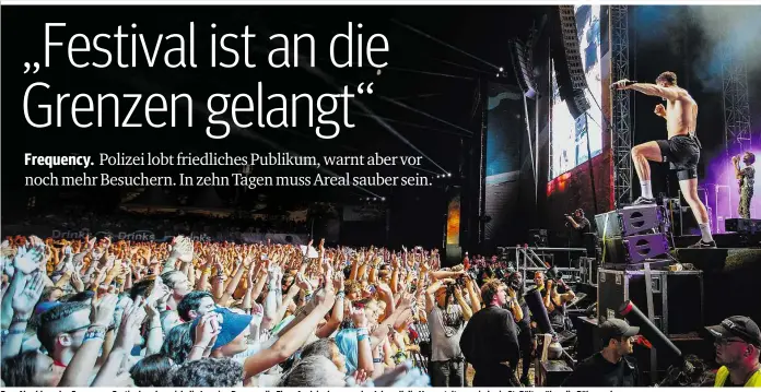  ??  ?? Zum Abschluss des Frequency-Festivals gaben sich die Imagine Dragons die Ehre. Auch im kommenden Jahr soll die Veranstalt­ung wieder in St. Pölten über die Bühne gehen