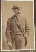  ??  ?? Portrait of Winslow Homer taken in N.Y. by Napoleon Sarony, 1880. Albumen print. 5⅞ x 4¼”. Bowdoin College Museum of Art, Brunswick, Maine: Gift of the Homer Family.